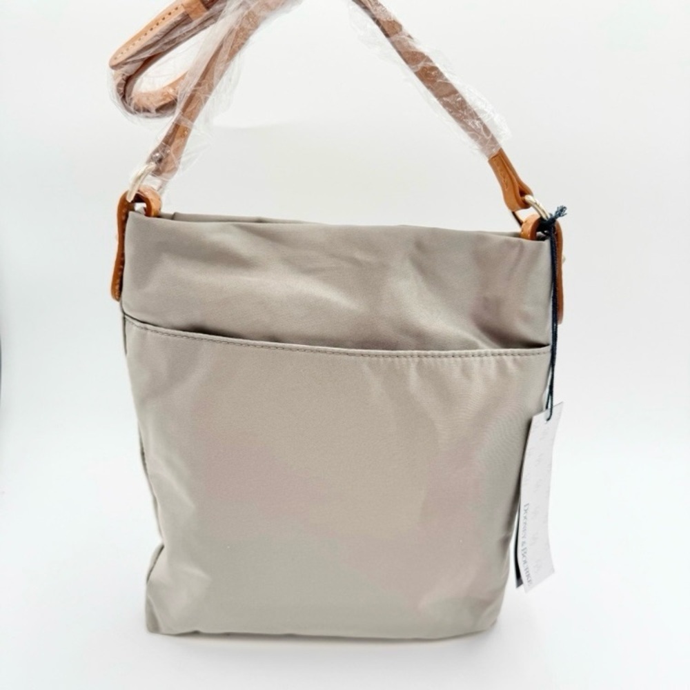 Dooney & Bourke Gray and Brown Shoulder Bag with Gold Hardware NWT - Picture 2 of 6